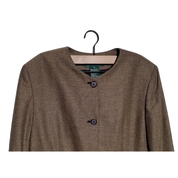 Lauren Ralph Lauren Womens Blazer Size 12 Lined Shoulder Pads Button Front - Picture 2 of 7